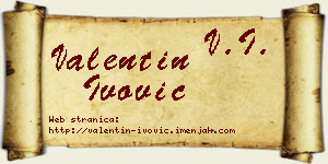 Valentin Ivović vizit kartica